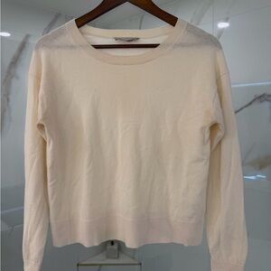 Everlane Women’s Cream Wool Cotton Crewneck Sweater Small